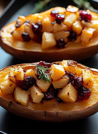 Cranberry Apple Twice-Baked Sweet Potatoes