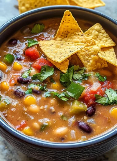 Creamy Vegetarian Tortilla Soup (Easy & Hearty)