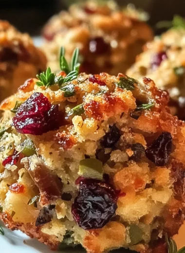 Festive Cranberry Turkey Stuffing Balls