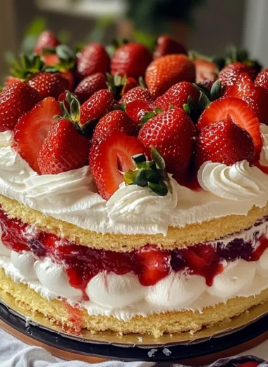 Fluffy and Moist Strawberry Cream Cake
