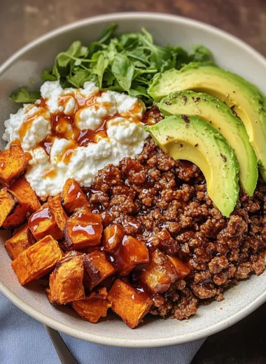 Ground Beef Hot Honey Bowl