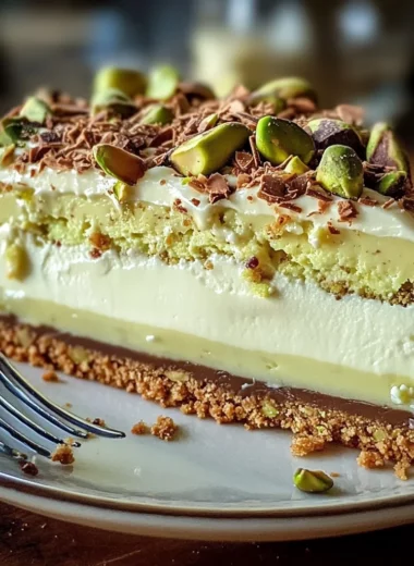 Heavenly Pistachio White Chocolate Cheesecake
