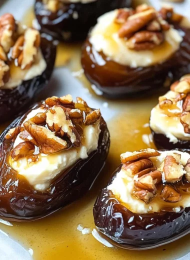 Mascarpone Stuffed Dates with Maple Drizzle