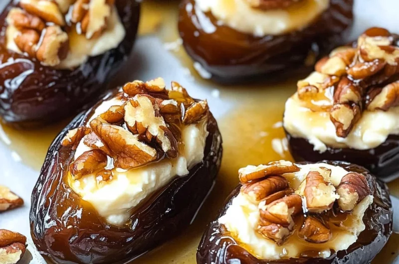 Mascarpone Stuffed Dates with Maple Drizzle