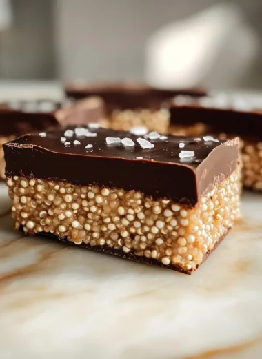 Puffed Quinoa Peanut Butter Chocolate Bars Recipe