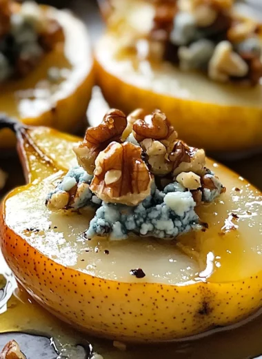 Roasted Pears with Blue Cheese, Walnuts and Honey Recipe