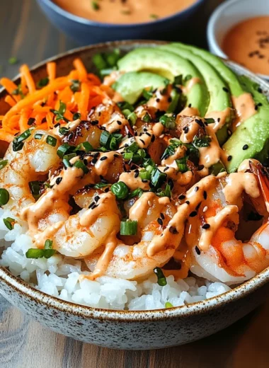 Shrimp Rice Bowls with Spicy Mayo