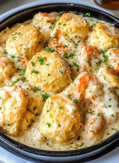 Shrimp & Lobster Cheddar Bay Biscuit Pot Pie