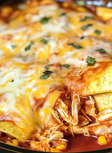 Slow Cooker Chicken Enchilada Casserole
