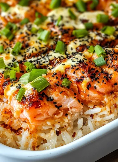 Spicy Salmon Sushi Bake