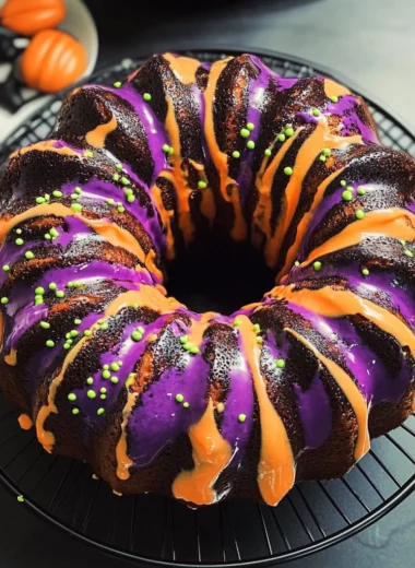 Spooky Swirl Halloween Bundt Cake