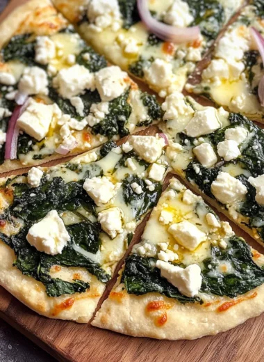 Tasty Spinach and Feta Flatbread Pizza