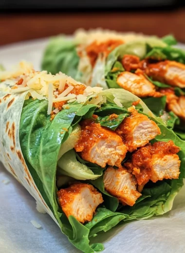 Buffalo Chicken Caesar Salad Wraps