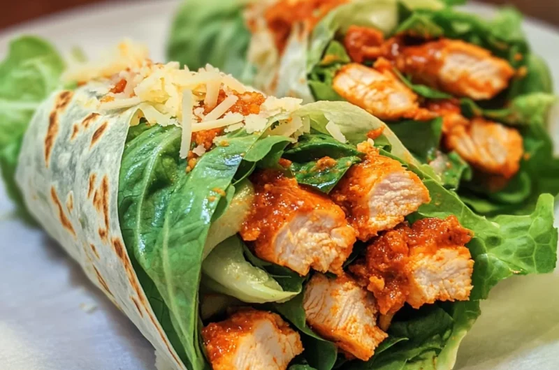 Buffalo Chicken Caesar Salad Wraps