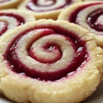 Buttery Raspberry Swirl Shortbread Cookies