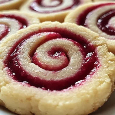 Buttery Raspberry Swirl Shortbread Cookies