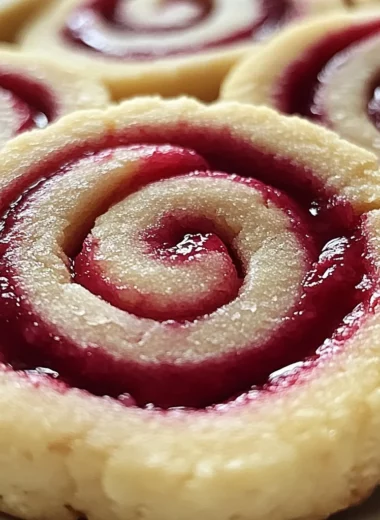 Buttery Raspberry Swirl Shortbread Cookies