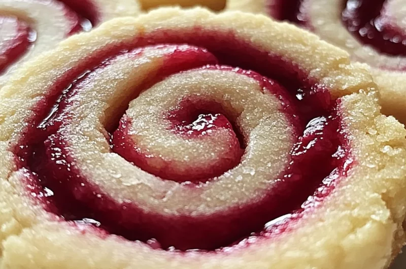 Buttery Raspberry Swirl Shortbread Cookies
