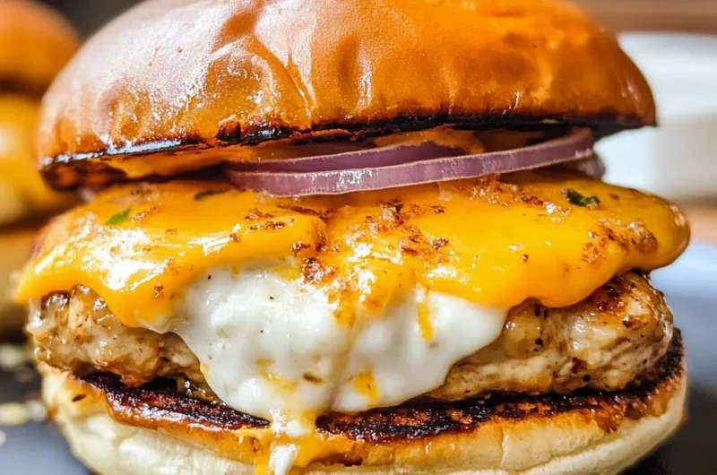 Cheddar Ranch Chicken Burgers