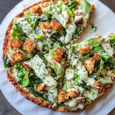 Chicken Crust Caesar Salad Pizza