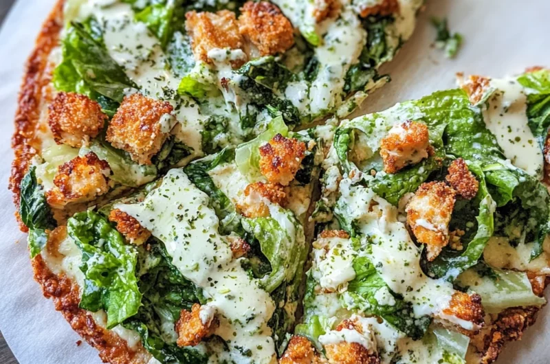Chicken Crust Caesar Salad Pizza