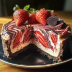 Chocolate Strawberry Swirl Cheesecake