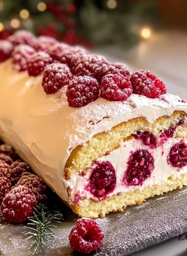 Christmas Raspberry Cake Roll