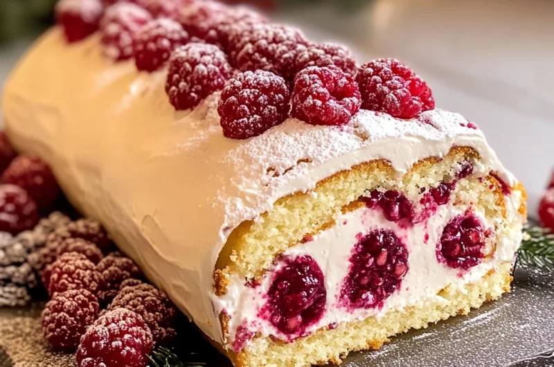 Christmas Raspberry Cake Roll