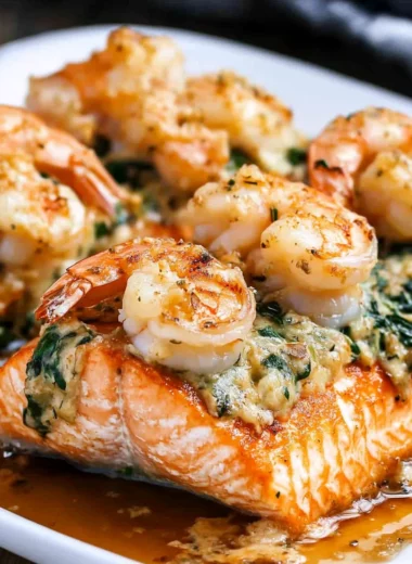 Crab and Shrimp Stuffed Salmon
