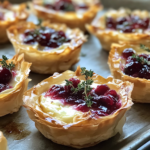 Cranberry, Brie & Thyme Phyllo Cups: A Sweet and Savory Treat for Festive Gatherings