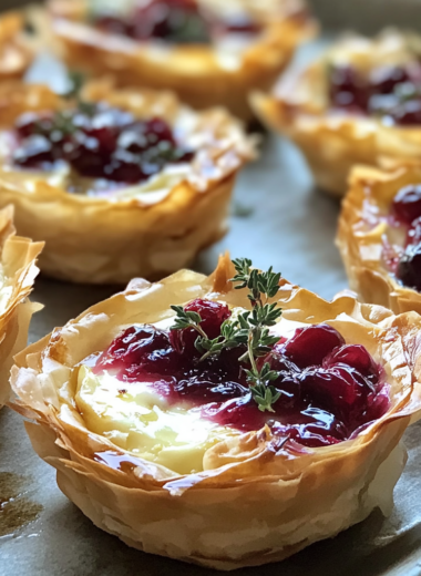 Cranberry, Brie & Thyme Phyllo Cups: A Sweet and Savory Treat for Festive Gatherings