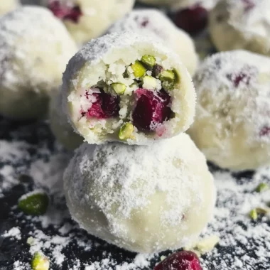 Cranberry Pistachio White Chocolate Truffles