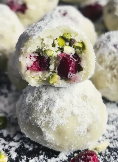 Cranberry Pistachio White Chocolate Truffles