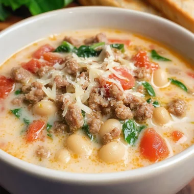 Creamy Parmesan Italian Sausage Soup
