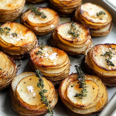 Crispy Potato Stacks with Garlic Herb Butter