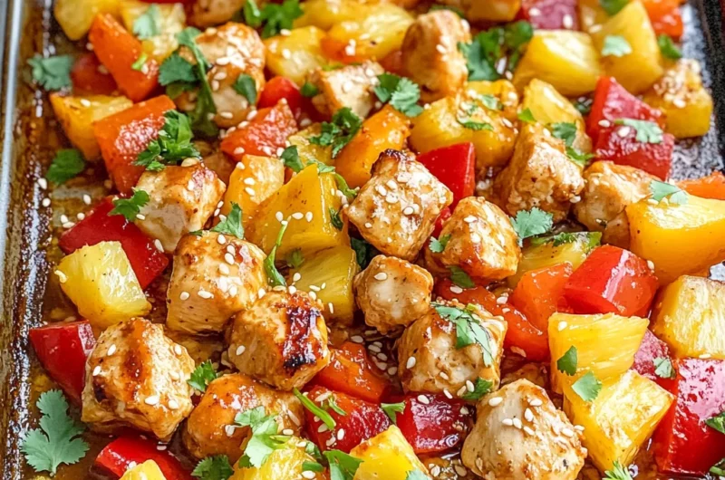 Hawaiian Chicken Sheet Pan Meal (Whole30, Paleo, Low Carb)
