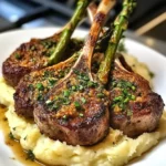 Herb-Crusted Lamb Chops with Mashed Potatoes and Asparagus