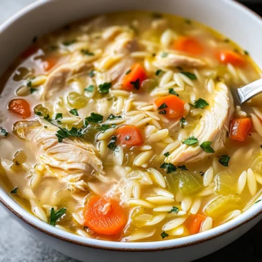 Lemon Chicken Orzo Soup
