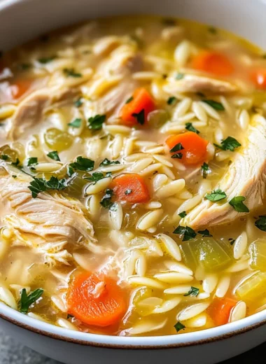 Lemon Chicken Orzo Soup