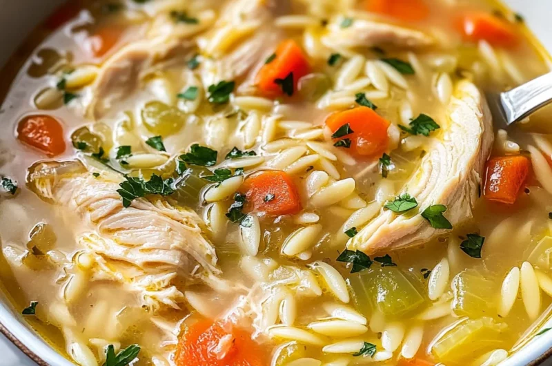 Lemon Chicken Orzo Soup