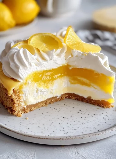 Lemon Curd Cheesecake with Shortbread Crust