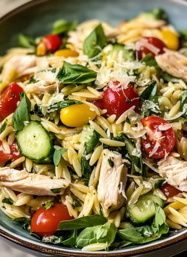 Lemon Orzo Salad with Chicken