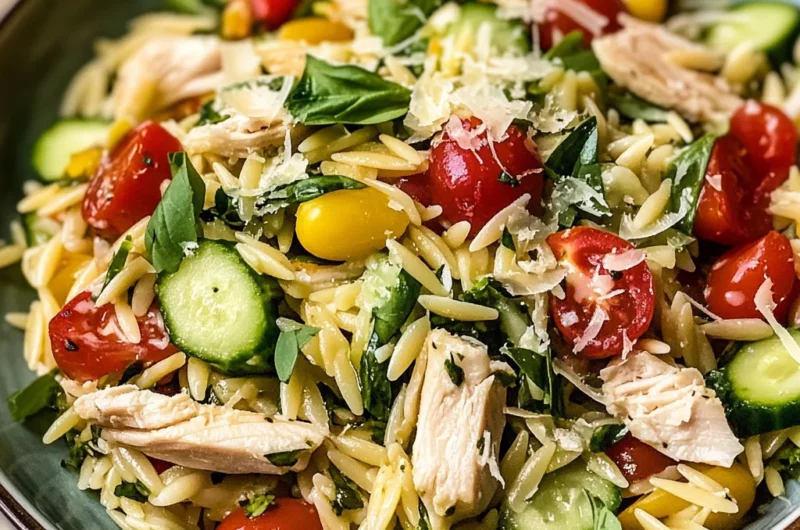 Lemon Orzo Salad with Chicken