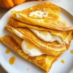 Pumpkin Crepes with Maple Cream Cheese Filling