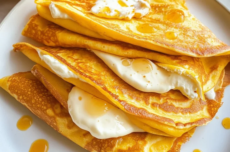 Pumpkin Crepes with Maple Cream Cheese Filling