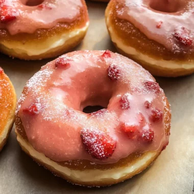 Strawberry Cheesecake Stuffed Donuts