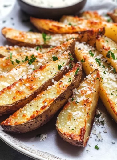 Baked Garlic Parmesan Potato Wedges