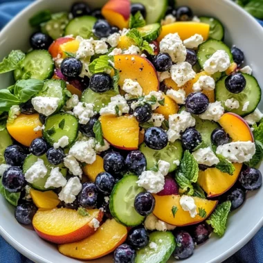 Blueberry Peach Feta Salad