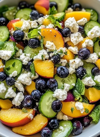 Blueberry Peach Feta Salad