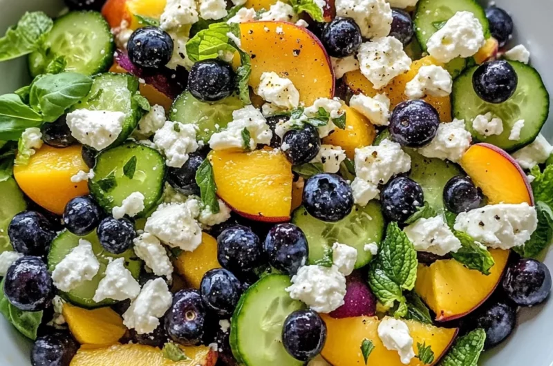 Blueberry Peach Feta Salad